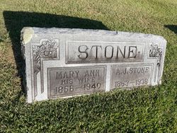 Mary Ann Elizabeth <I>Brown</I> Stone 