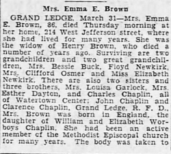 Emma Elizabeth <I>Chaplin</I> Brown 
