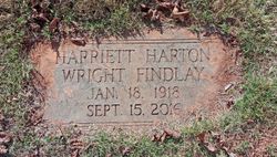 Harriett <I>Harton</I> Wright Findlay 