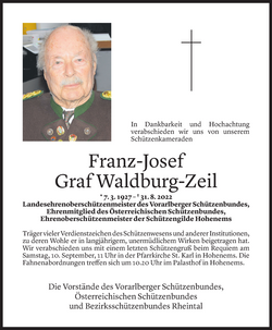 Franz Josef Vitus Xaver Georg Wunibald von Waldburg-Zeil-Hohenems 