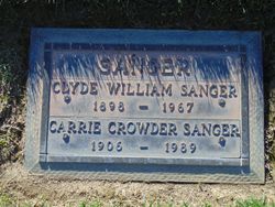 Carrie Belle <I>Crowder</I> Sanger 