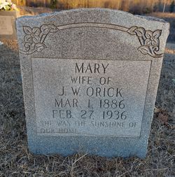 Mary <I>Davis</I> Orick 