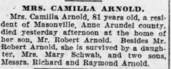 Camila “Amelia / Milly” <I>Watts</I> Arnold 