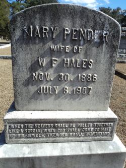 Mary <I>Pender</I> Hales 
