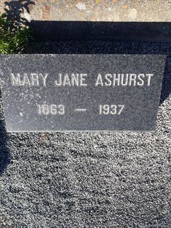 Mary Jane <I>Park</I> Ashurst 