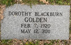Dorothy O <I>Blackburn</I> Golden 