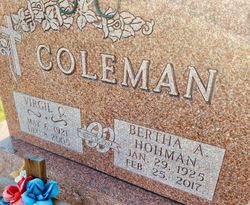 Bertha Anna <I>Hohman</I> Coleman 