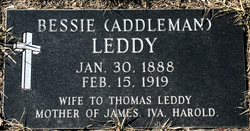 Elisabeth “Bessie” <I>Addleman</I> Leddy 
