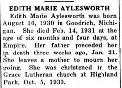 Edith Marie Aylsworth 