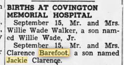 Jackie Clarence Barefoot 