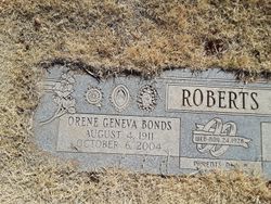 Mrs Orene Geneva <I>Bonds</I> Roberts 