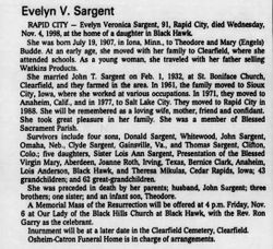 Evelyn V <I>Budde</I> Sargent 