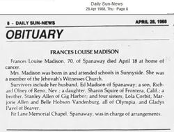 Frances Louise <I>Allen</I> Madison 