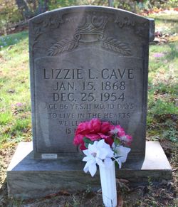 Elizabeth Eliza “Lizzie” <I>Short</I> Cave 