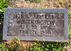 Pluma Lola “Cricket” <I>Carroll</I> Worthington 
