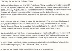 Katherine <I>Fellows</I> Eason 