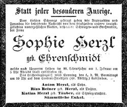 Sofie <I>Ehrenschmidt</I> Herzl 
