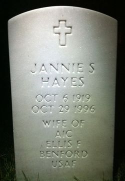 Jannie S <I>Hayes</I> Benford 