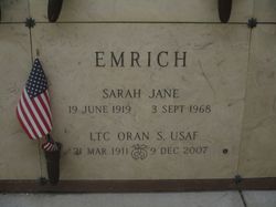Sara Jane <I>Patterson</I> Emrich 