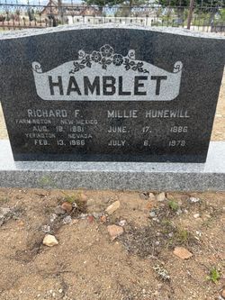Jessie Camille “Millie” <I>Hunewill</I> Hamblet Morris 