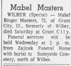 Mabel May <I>Binger</I> Allsman Masters 