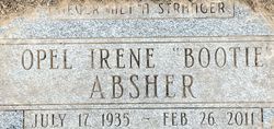 Opal Irene “Bootie” Absher 
