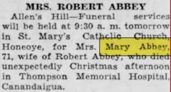 Mary Elizabeth <I>Hilliard</I> Abbey 