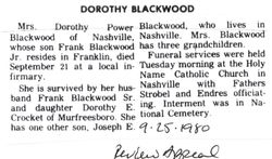 Dorothy <I>Power</I> Blackwood 