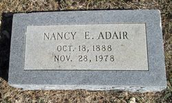 Nancy E “Nannie” <I>Dunn</I> Adair 