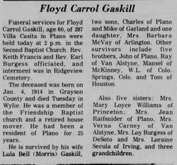Floyd Carroll Gaskill 