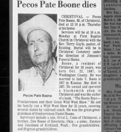 Thomas Pate “Pecos Pete” Boone 