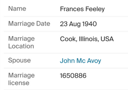 Frances Bernedette <I>Feeley</I> Mc Avoy 