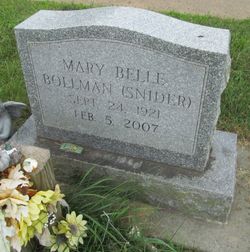 Mary Belle <I>Snider</I> Bollman 