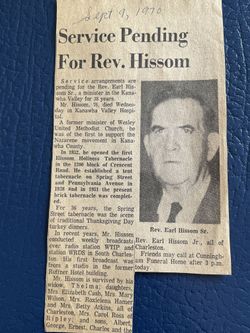 Rev Earl Gorman Hissom Sr.