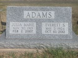 Julia Marie <I>Martin</I> Adams 