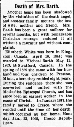 Elizabeth <I>White</I> Barth 