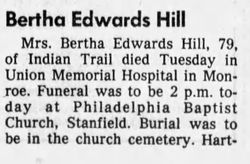 Bertha Alma <I>Edwards</I> Hill 