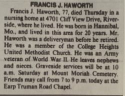 Francis James Haworth 