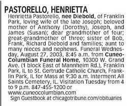 Henrietta “Dot” <I>Diebold</I> Pastorello 