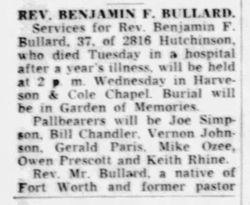 Rev Bennie F. Bullard 