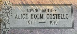 Alice Helena <I>Holm</I> Costello 