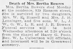 Bertha <I>Rigsby</I> Bowers 