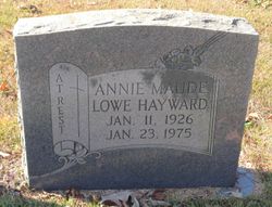 Annie Maude <I>Lowe</I> Hayward 