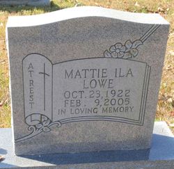Mattie Ila Lowe 