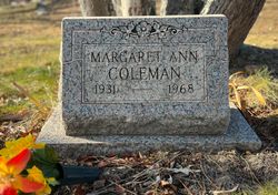 Margaret Ann <I>Washington</I> Coleman 