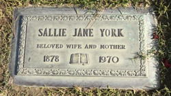 Sallie Jane <I>Carter</I> York 