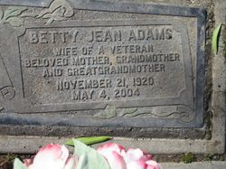 Betty Jean <I>Bradbury</I> Adams 