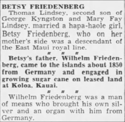 Betsy Kaipokai <I>Friedenberg</I> Lindsey 