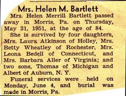 Helen <I>Merrill</I> Bartlett 