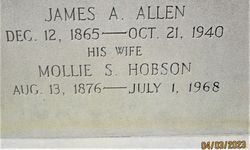 Mary S “Mollie” <I>Hobson</I> Allen 